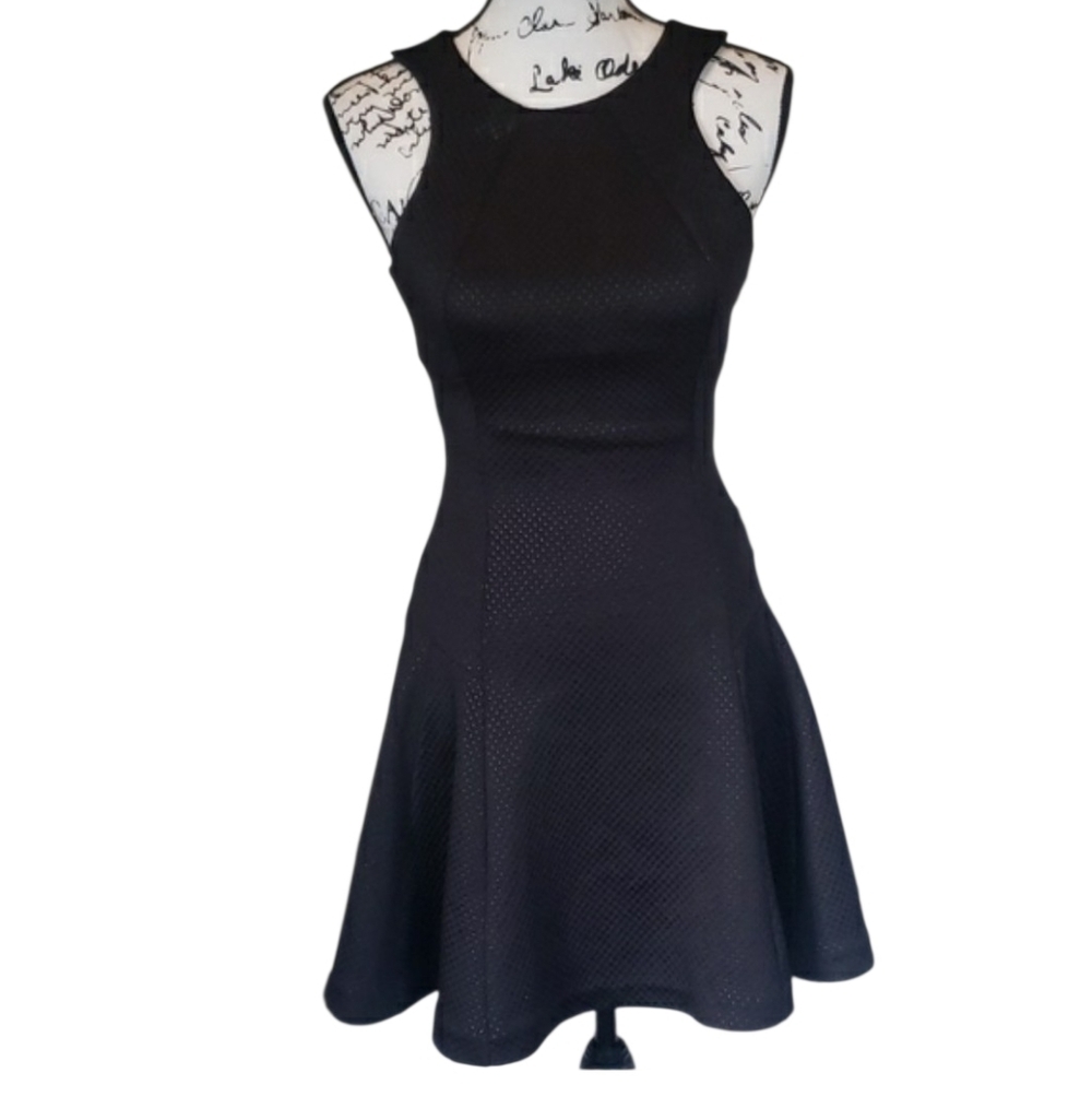 Ted Baker Chic Black Sleeveless Textured Dress Size 0